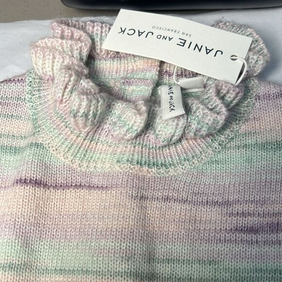 Janie and Jack 100047407 Girl Lavender Marled Peplum Ruffle Sweater NWT - Picture 7 of 11